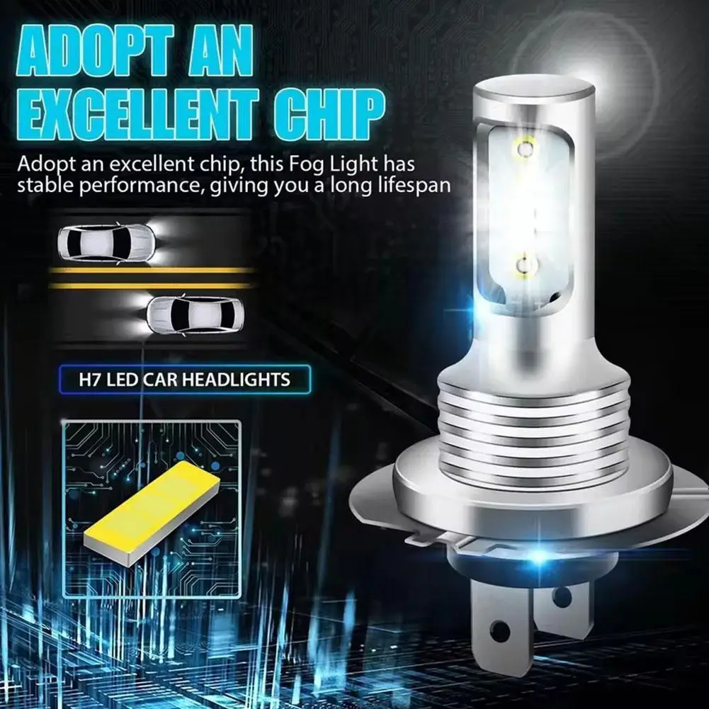 

NEW H7 Car LED Fog Lights Motorcycle Lights 80W 1860 Decoding 2SMD Driving High-Brightness 110W Light,Taillight V6A6