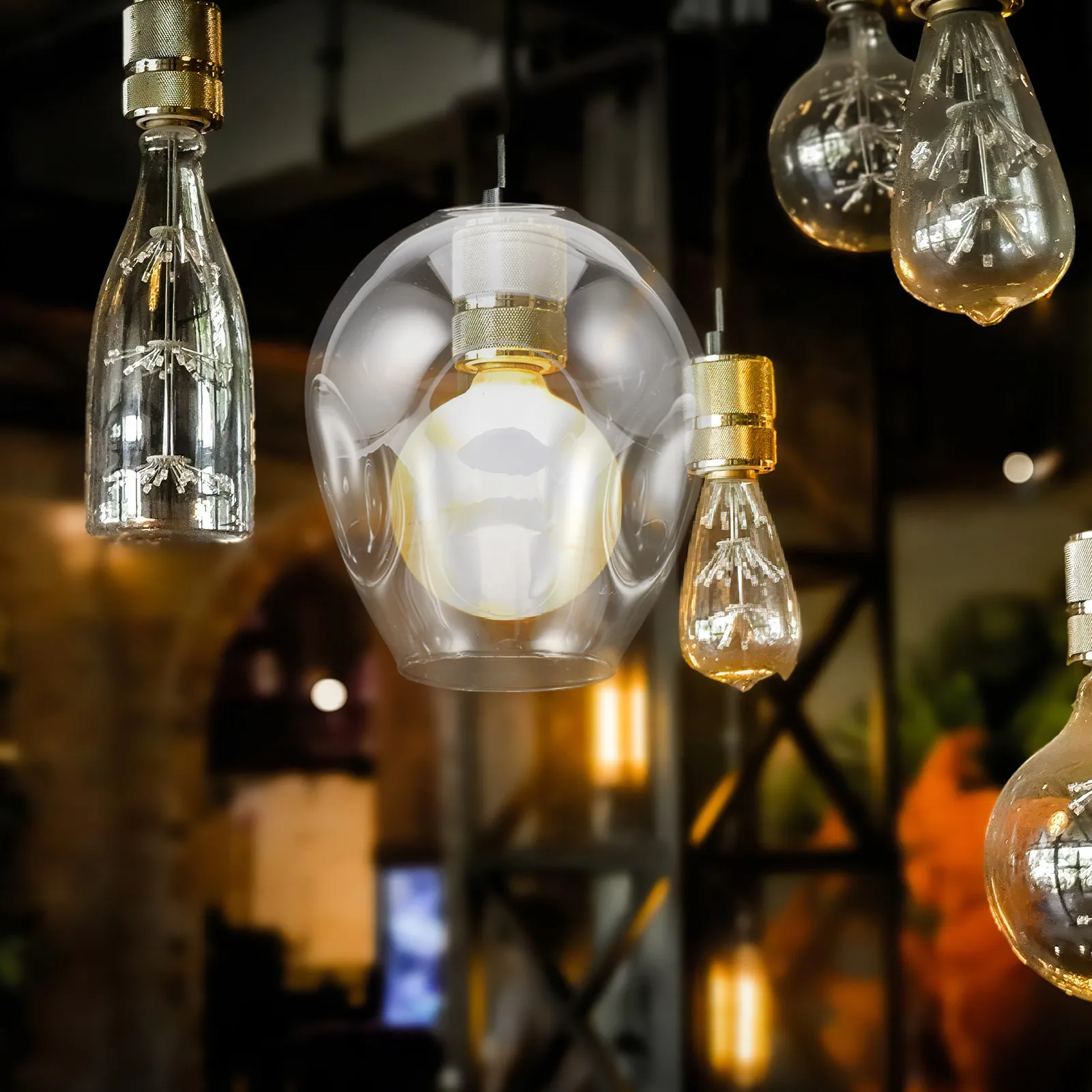 Glass Lamp Shade Replacement Clear Transparent Glass Lampshade 1.85 Fitter for Ceiling Light Fixture Chandelier Bedside Lamp