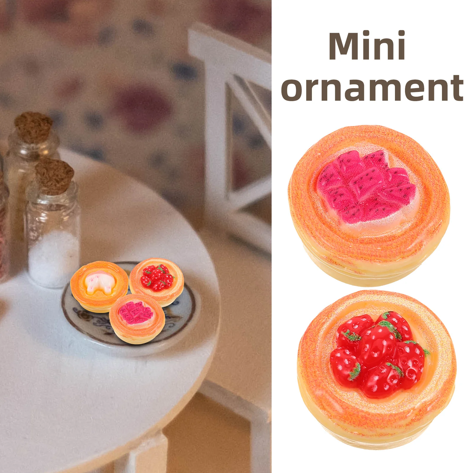 10 قطعة دمية المنمنمات الغذاء فطائر البيض الصغيرة واقعية التظاهر اللعب زينة اكسسوارات المطبخ DIY بها بنفسك المشهد الصغير الغذاء #6