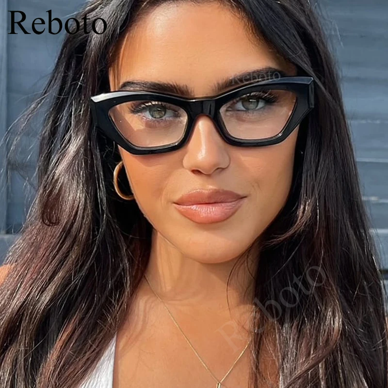 Sexy Black Glasses Frames Women Cat Eye Transparent Big Eyeglasses Frame Fashion Luxury Optical Computer Eyewear  Spectacle