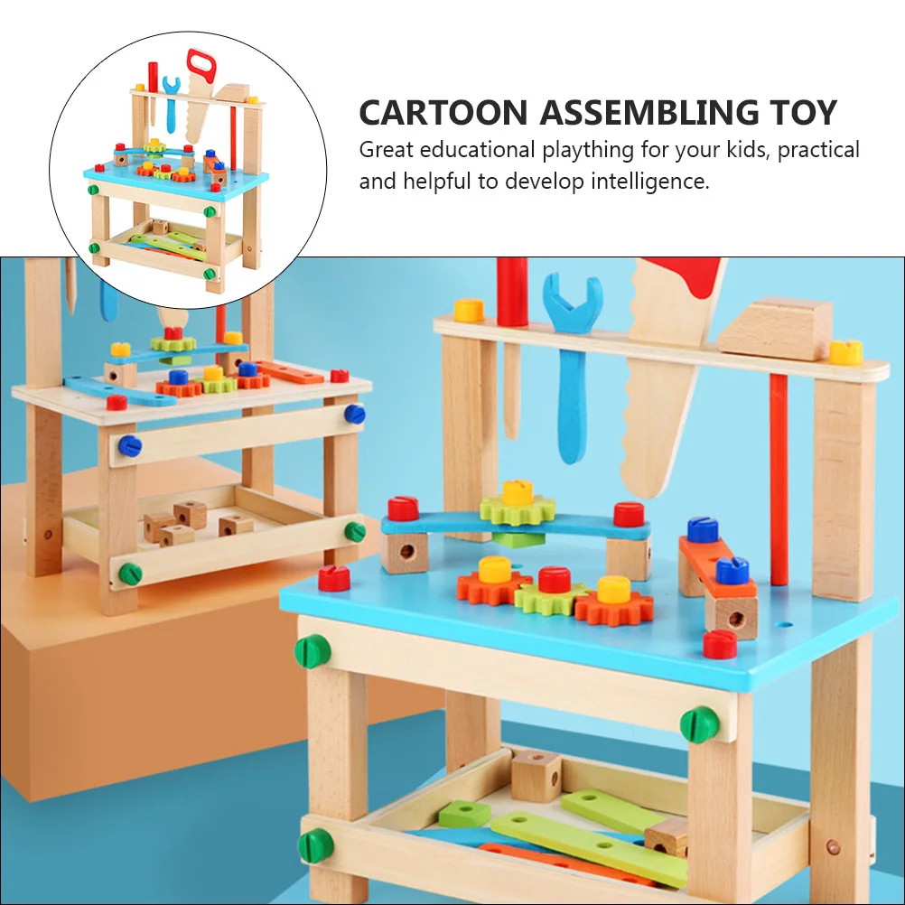 مجموعة واحدة من أدوات تجميع الأطفال كرسي كرتوني يبدو سهل الإمساك ألعاب تعليمية بألوان زاهية من الخشب المتين للتعلم المبكر