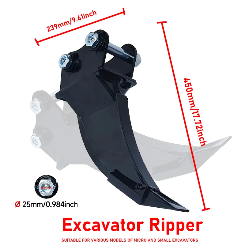 Mini Escavatore Attacco Ripper Piccolo Scavatore Ripper Escavatore Allentamento Terreno Ripper Gancio Ripper Denti Per Frutteto Giardino Lavoro
