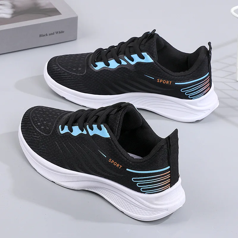 

New Women's Sports Leisure Textile Summer Breathable Mesh Low Heel Walking Durable Soft Sole Lightweight Running Shoe