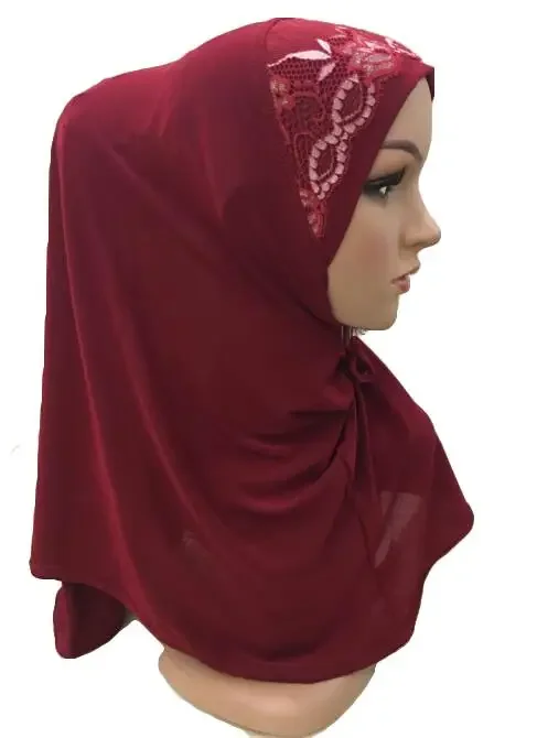 One Piece Amira Muslim Girls Women Hijab Wrap Instant Scarf Head Scarf Shawl Pull On Ready Made To Wear Islamic Headscarf Cap