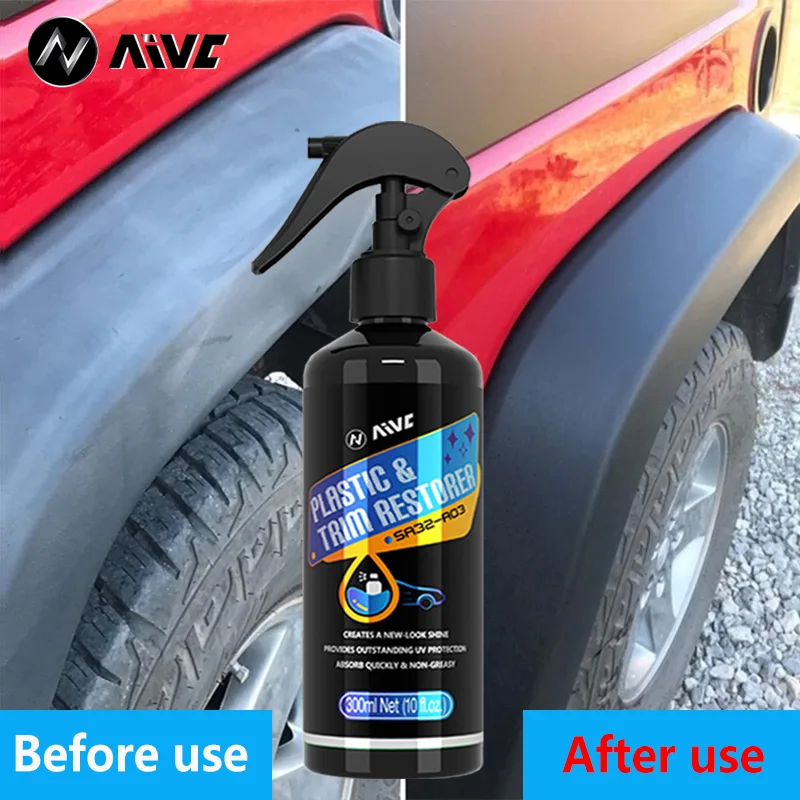 

AIVC Plastic Restore Revitalizer Plastic Renovator Longlasting Coating For Car Rubbers Refurbish Clean Gloss Black Shine