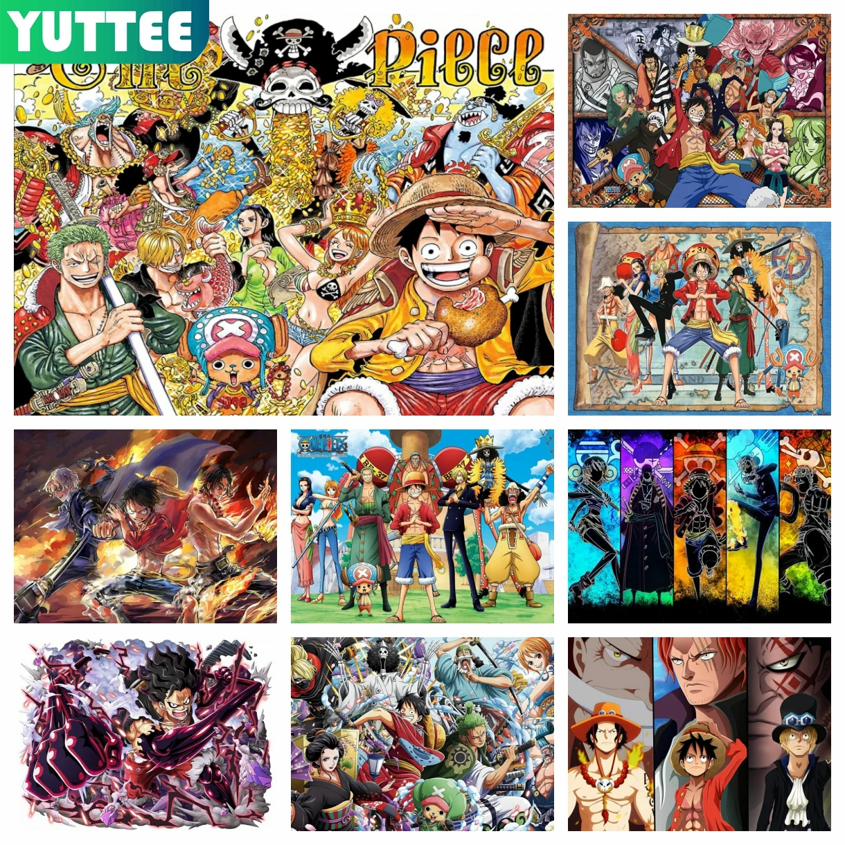 

One Piece Diamond Painting Japan Anime Luffy Full Drill Square/Round Embroidery Cross Stitch Kits 5D DIY Rhinestone Home Decor