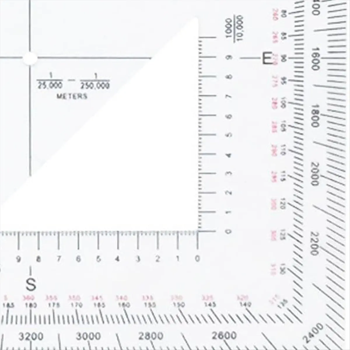 Latest ABBQ-Coordinate Scale Practical Transparent Topographical Map Scale Navigation Protractor