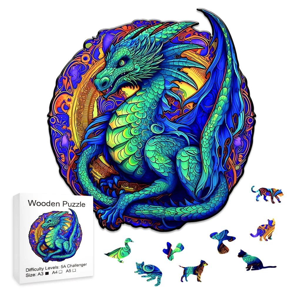 

DIY Wooden Puzzle Dragon Puzzles Home Game Crafts Adult Toys Home Decoration Board Games Children's Education Toys