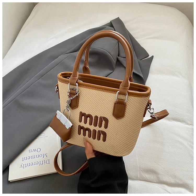 

2025 Chic Bucket Bag, Textured Top Handle Purse for Women, Color Block Crossbody Tote, Casual Day-to-Night Bag, Minimalist Sling