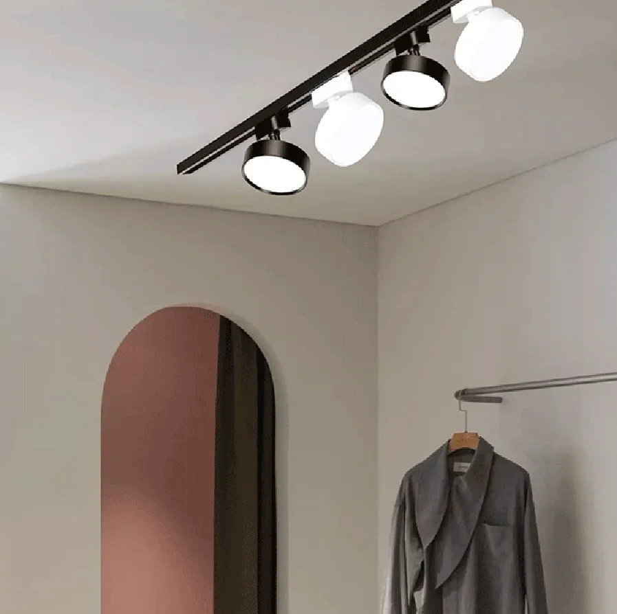 Foco de pista LED moderno, lámpara de techo ajustable para interiores, dormitorio, sala de estar, cocina, tienda, oficina, luz de riel, 1 unidad