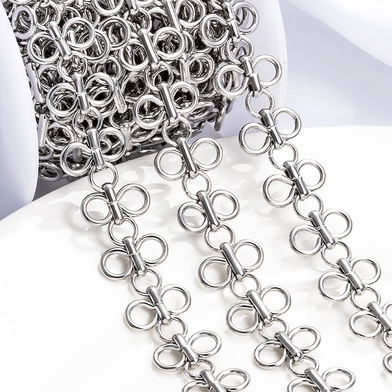 

1Meter Stainless Steel Floral Chain For Needlework Jewelry Making Materials Handmade DIY Necklace Bracelet Deco Parts Findings