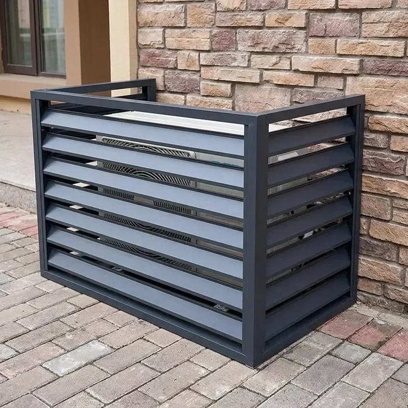 Modern 3D Laser Cut Aluminum Shutters Custom Design Outdoor Privacy Protection Waterproof Air Conditioning Cover for Hotel