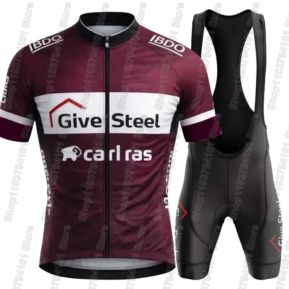 

Give-Steel-Team 2026 Cycling Jersey Set Denmark Bicycle Clothing kits Road Bike Shirts Suit Bicycle Bib Shorts MTB Maillot