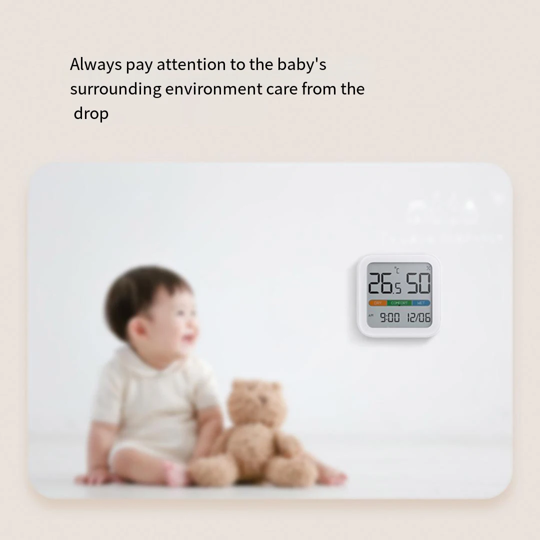 XiaomiYoupin Miiiw Mute Temperature Humidity Clock Home Indoor High-precision Baby Room Monitor Huge LCD Screen