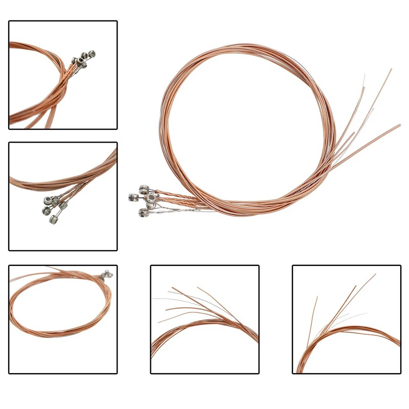 Guitar Parts Set Durable Copper Guitar Strings Mixed Color Celluloid Picks Practice Props Suitable for Beginner Music Lovers ZYF