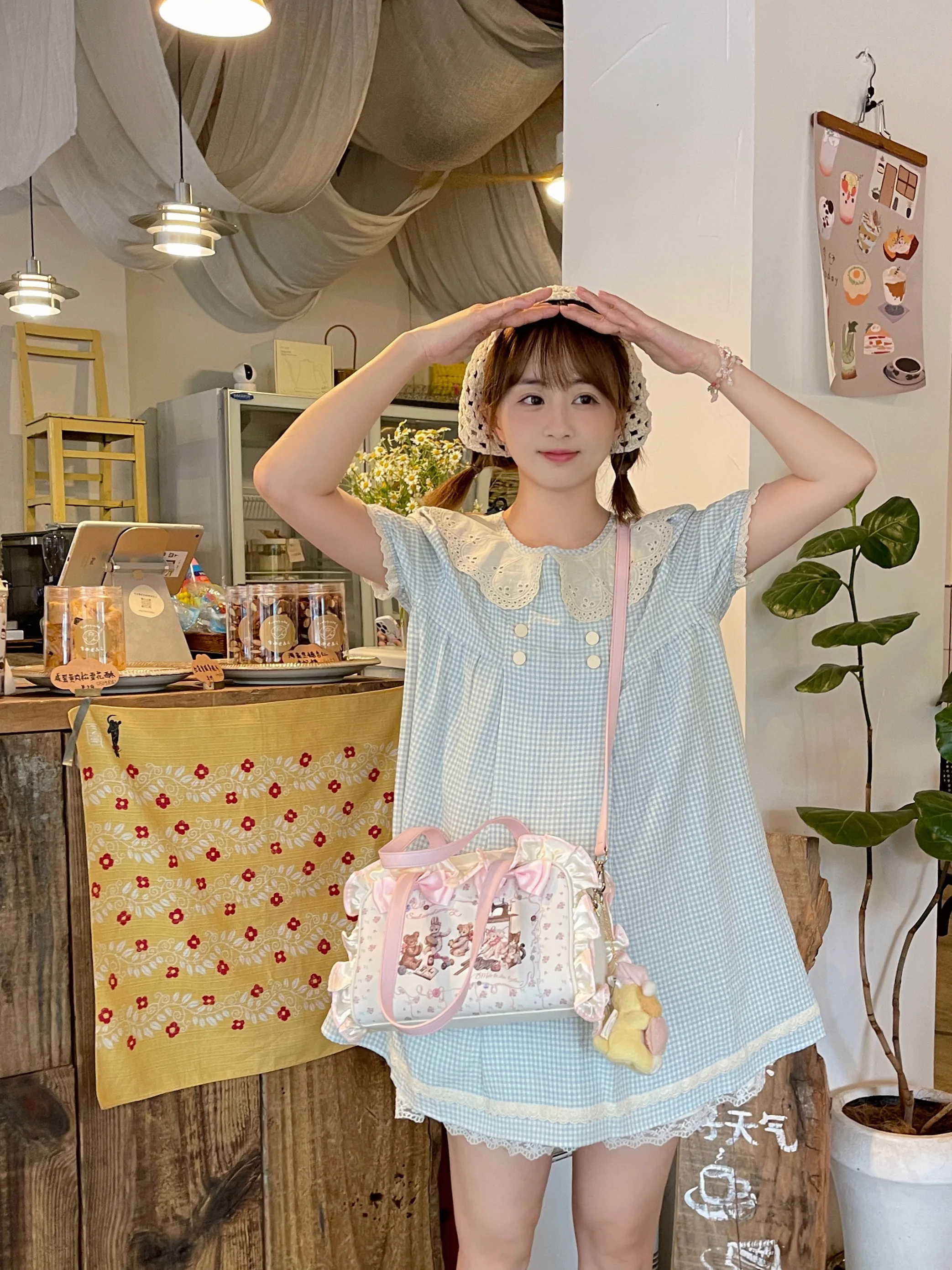 Cute Animals Sweet Cute Women's Bag Lolita Girls Ruffled Bow Handbag Fashion Tote Bags
