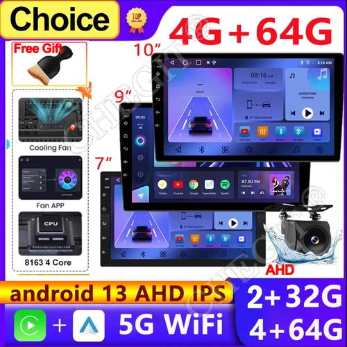 7/9/10 pulgadas Universal Android 13 Radio de coche 64G Autoradio android 2 Din radio de coche GPS BT Central Multimedia sistemas de coche inteligentes