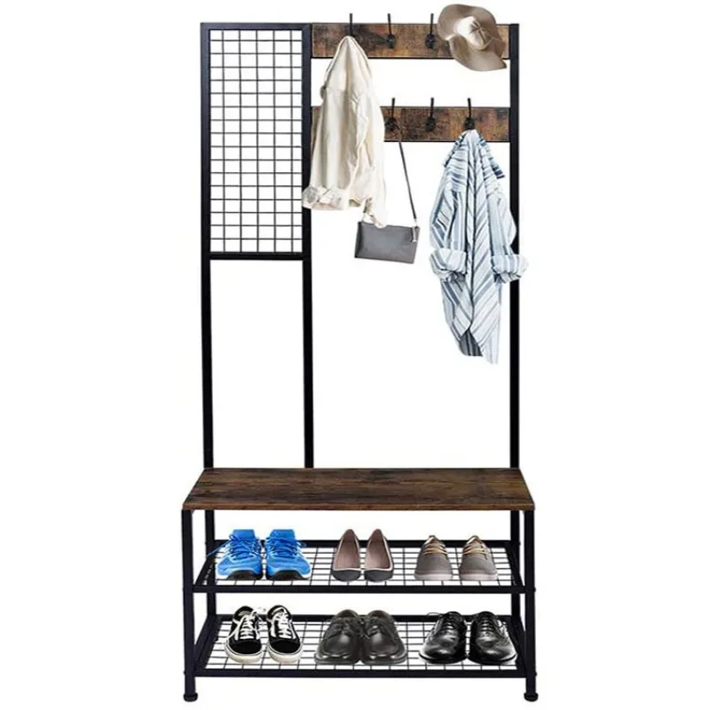 New floor-to-ceiling coat rack combination, shoe and hat rack, household integrated bedroom, living room clothes rack, door shoe