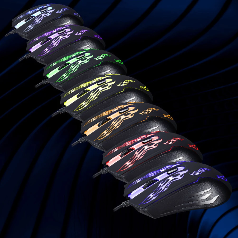 

Rgb Backlit Optical Mouse 1600Dpi Adjustable Gaming Mouse with 4 Buttons Ergonomic Shape USB Wired for Computer Office and Games