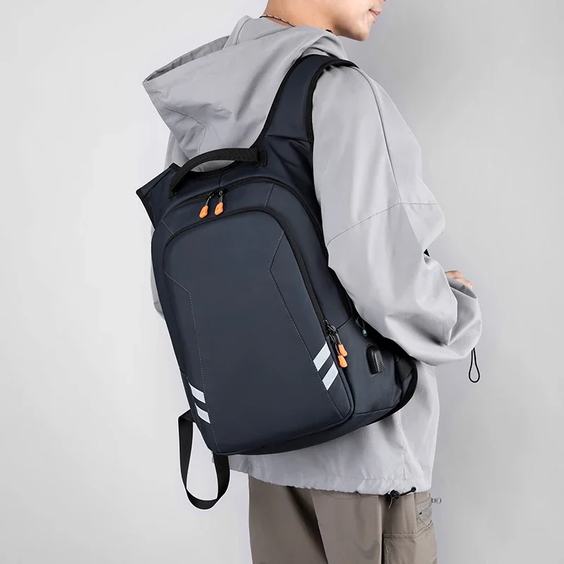 2024 Fashion Men Business Backpack Travel Bag Laptop Computer Backpack Large Capacity Waterproof School Bag Full Coverage Bag