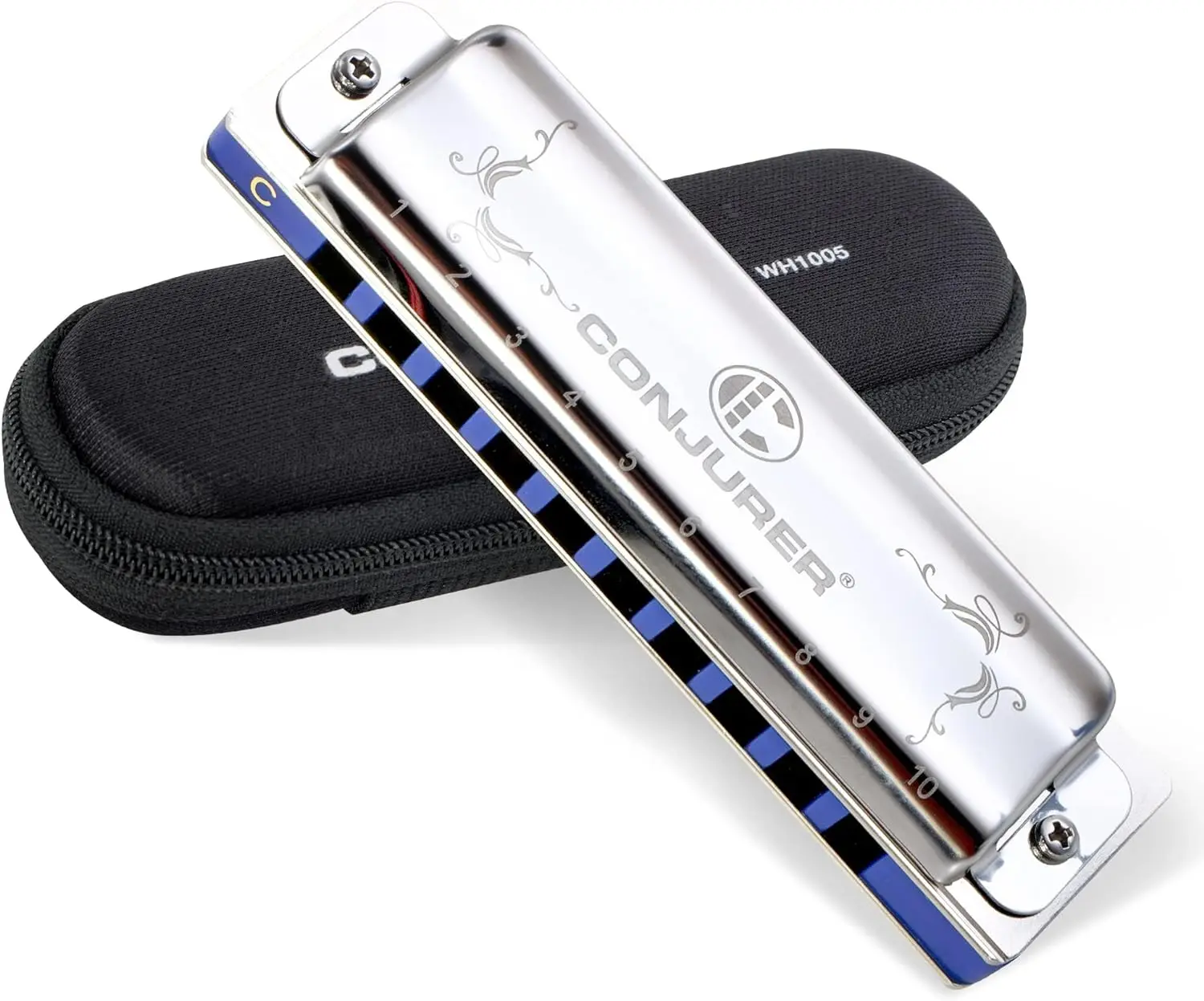 CONJURER Blues Harmonica 10 Hole Diatonic in different keys for Kids Adult Beginners gift