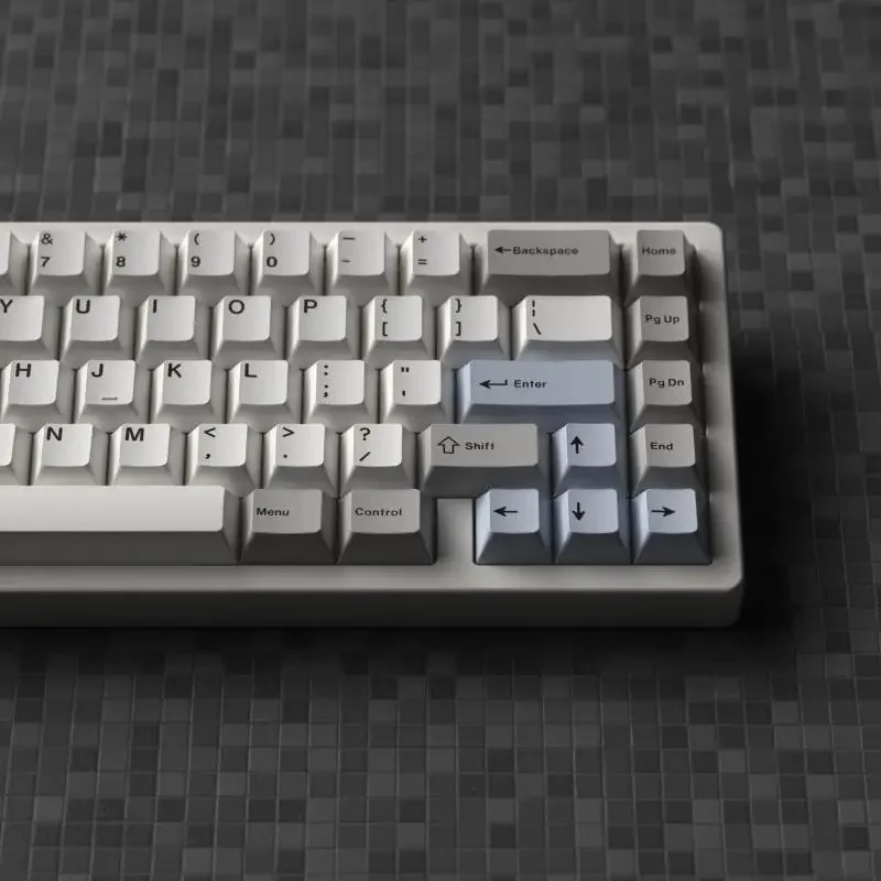 Light gray and white piano music Japanese PBT sublimation Original height 68 980 87 Customized keycaps