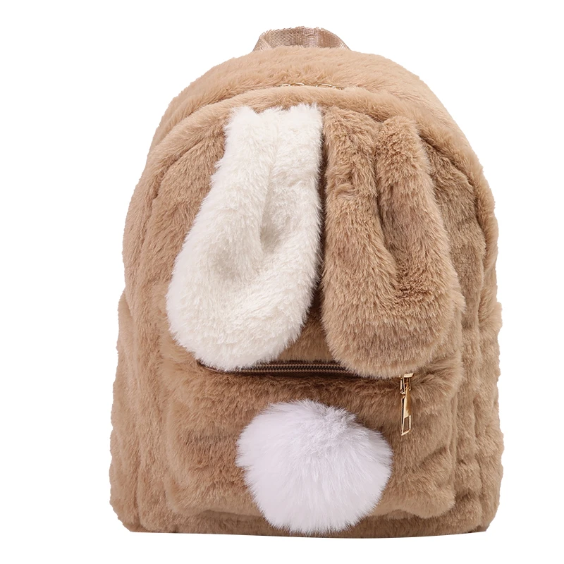 Rabbit Plush Backpack Women Furry Mini Knapsack display picture 3