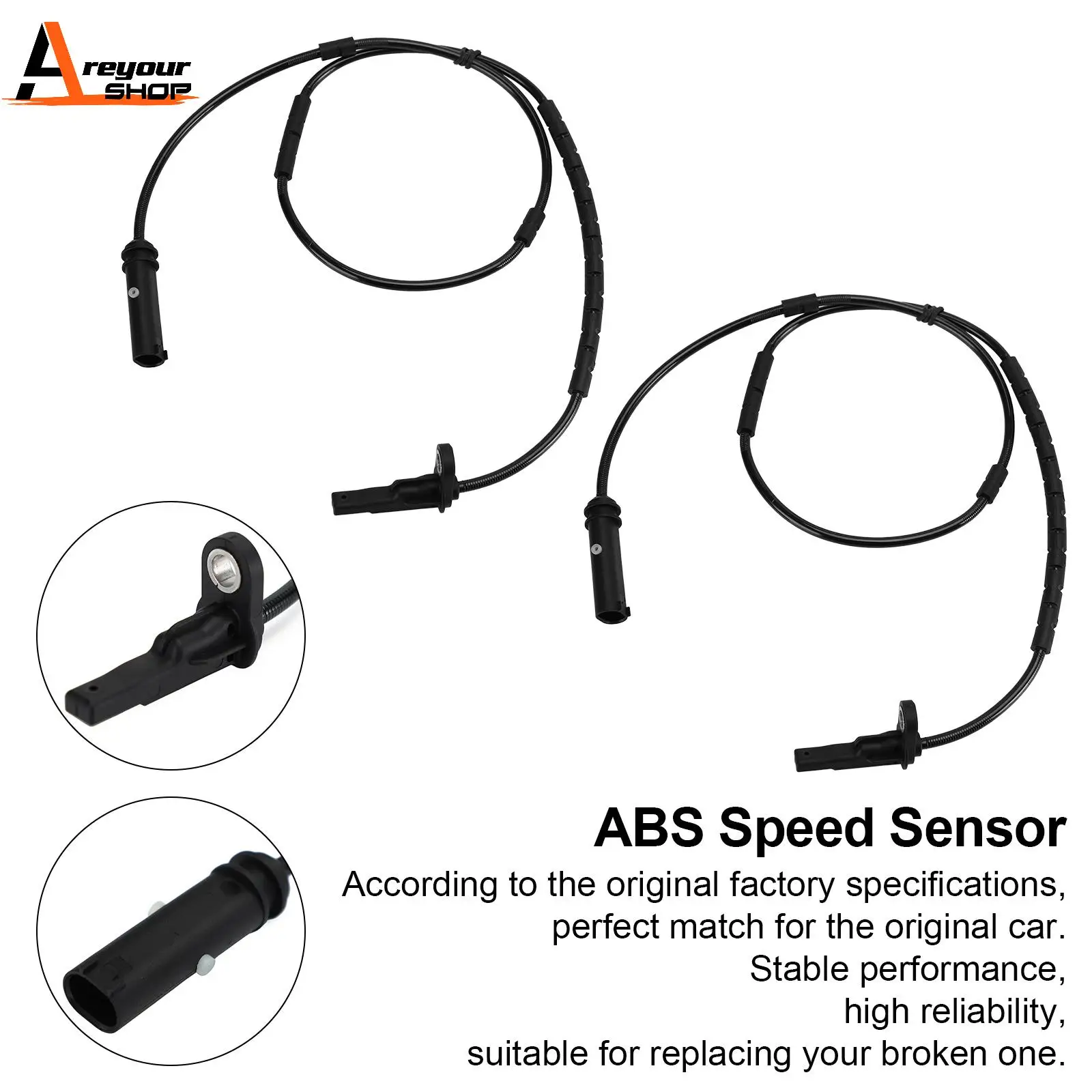 Areyourshop 2Pcs Rear L&R ABS Speed Sensor for BMW 320i 335i 435i 440i 34526791225 34526884421 Car Auto Parts