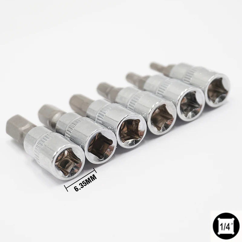 Allen Hex Bit Socket 1/4 Socket Screwdriver Bit Set Hex H3-H8 Screwdriver Bits 6PCS Home Multifunctional Screw Driver Bits Tool
