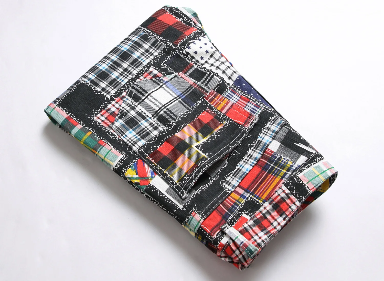 Men's jeans High-end 3D jeans white slim stretch small straight cotton elastic printing all simple men's wear