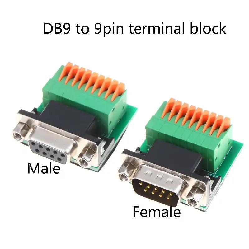 DB9 Male Female To RS485 RS422 9Pin Solderless Quick Connect Terminal Adapter Connector DB9 Welding-free Head Joint Adapter