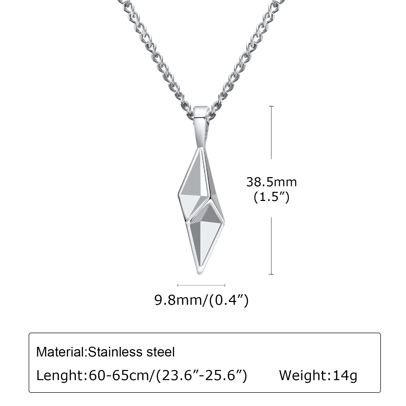 Vnox Star 4-Pointed Necklaces for Men, Stainless Steel Geometric Pendant Collar Valentine\'s Father\'s Day Birthday Gifts to Dad