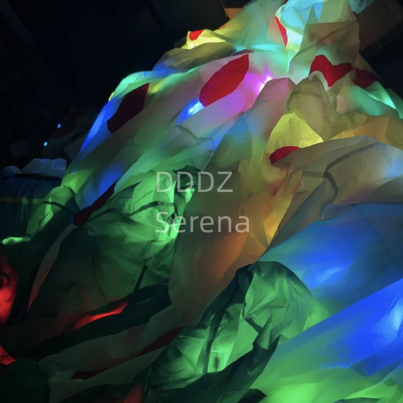 DDDZ 3.5M LED الفراولة طائرة ورقية خط الغسيل أعلى جودة Ripstop النايلون لينة نفخ قلادة ليلة مضيئة تظهر طائرة ورقية