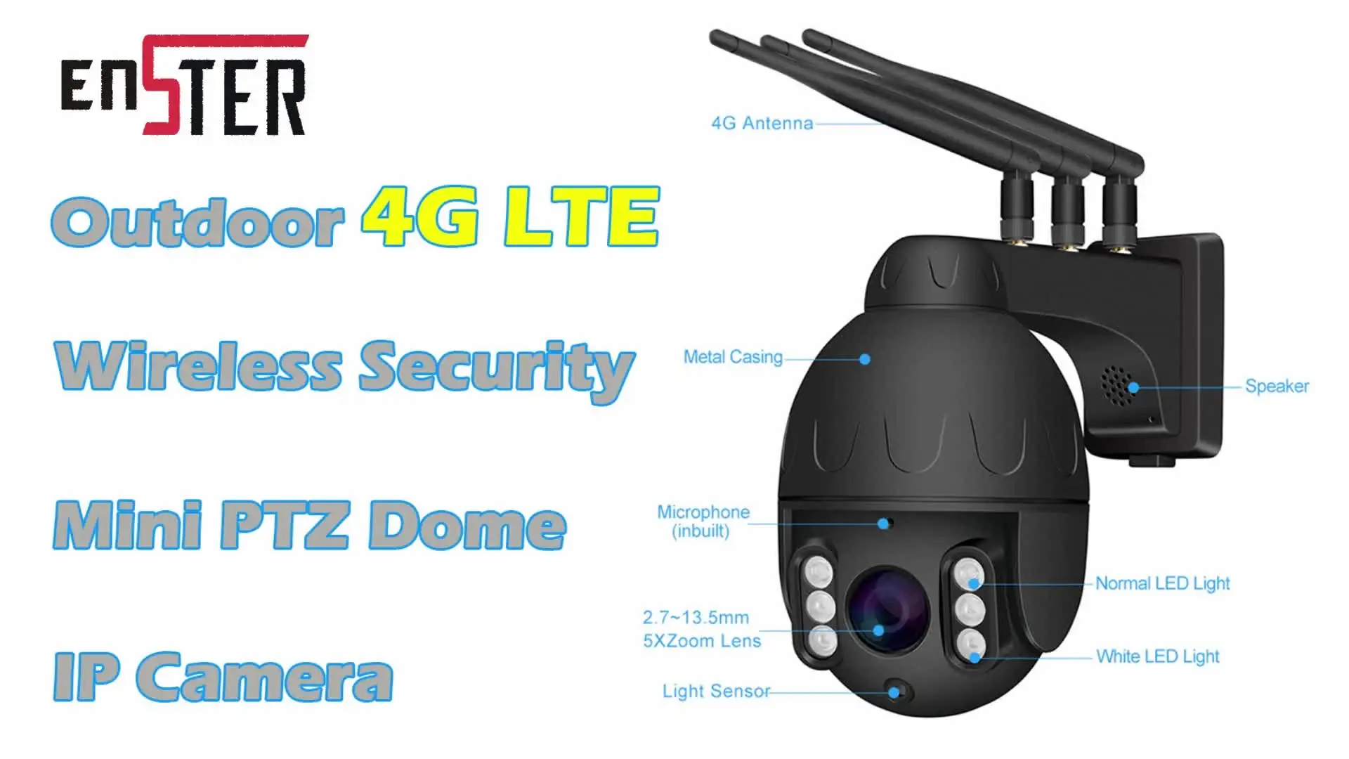 Outdoor 1080P 3G 4G Wireless Security IP Camera With SIM Card SD Card Slot