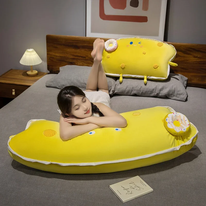 

Kawaii Butter Cheese Bread Plush Toys Stuffed Cartoon Doughnut Pillow Cozy Breathable Sleeping Pillow Cushion Nice Kids Gift