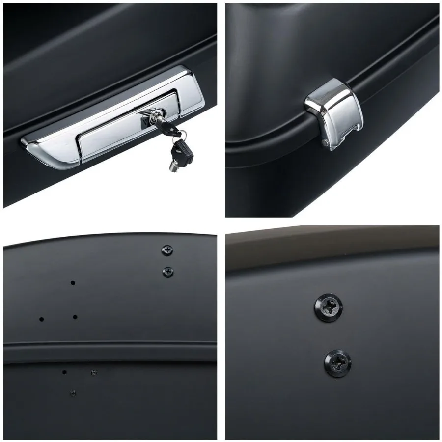 صندوق صندوق الدراجة النارية المفروم باللون الأسود غير اللامع 2 رف تركيب لدراجة Harley 20142025 Touring CVO Road King Road Glide Street Glide E #6