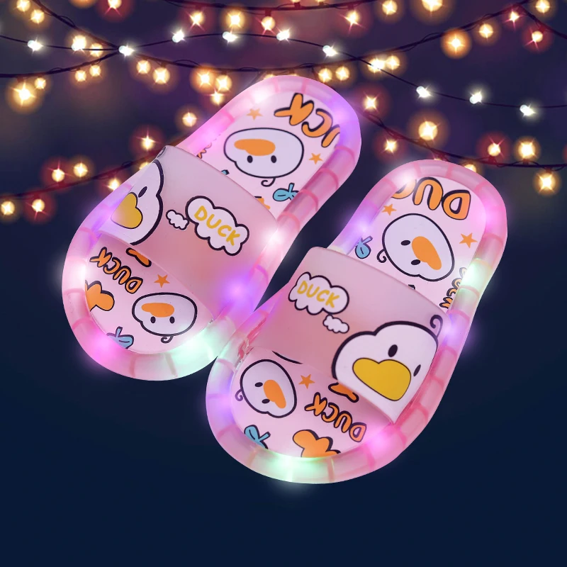 Cute Cartoon Kawaii KT cat Summer Luminous Cute Baby Non Slip Sandals Boys and Girls\' Princesses Soft Soled Slippers Gifts