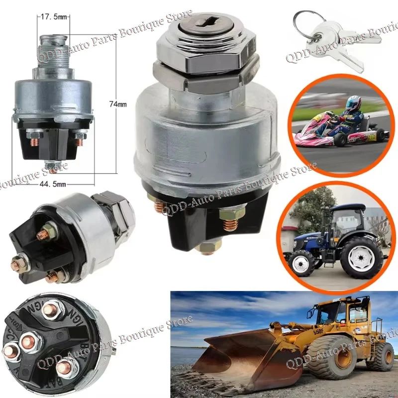 

12v 4-Position Universal Ignition Key Switch Start For Tractor Forklift Tuning Truck Agricultural Car Modified Acc/Off/IGN