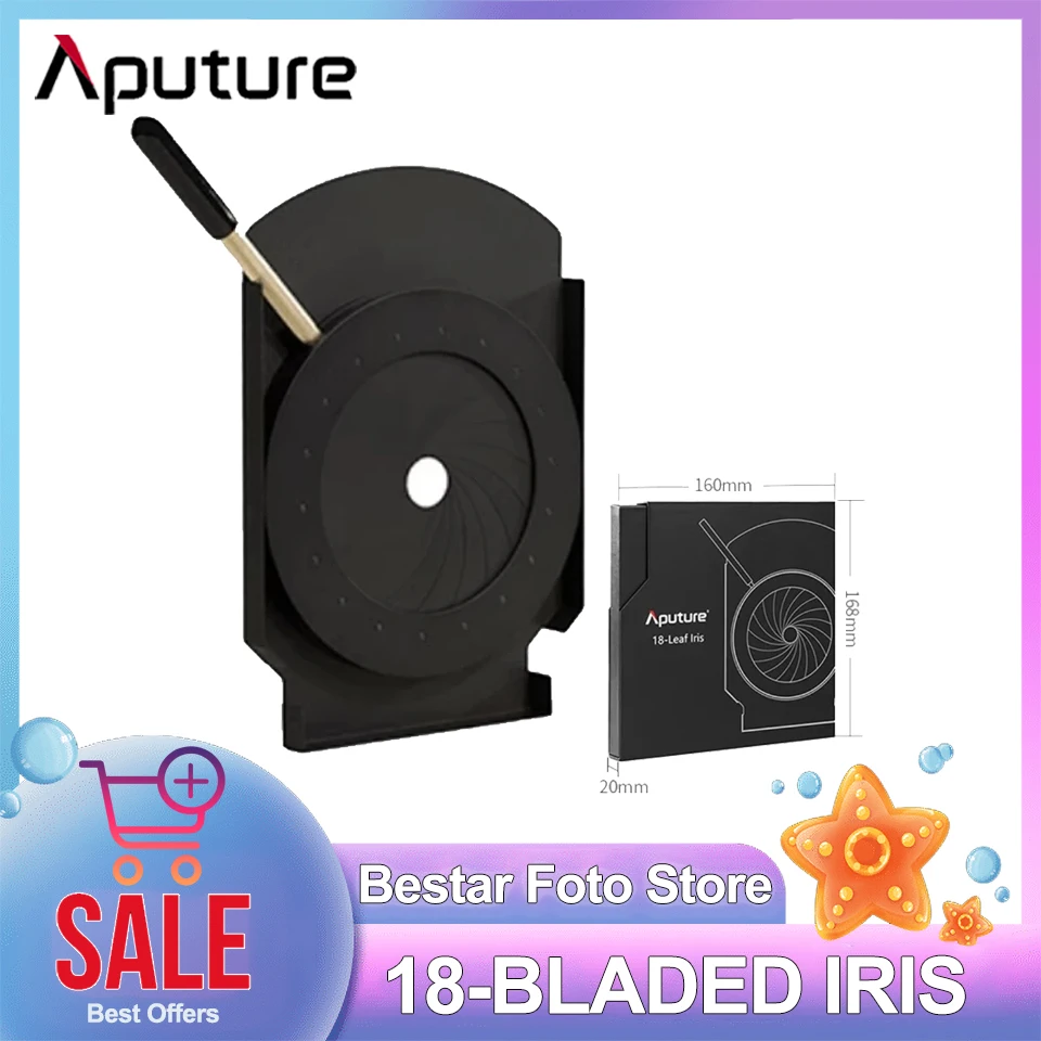 Aputure 18-BLADED IRIS Spotlight Mount IRIS Light Modifier for Photography Studio