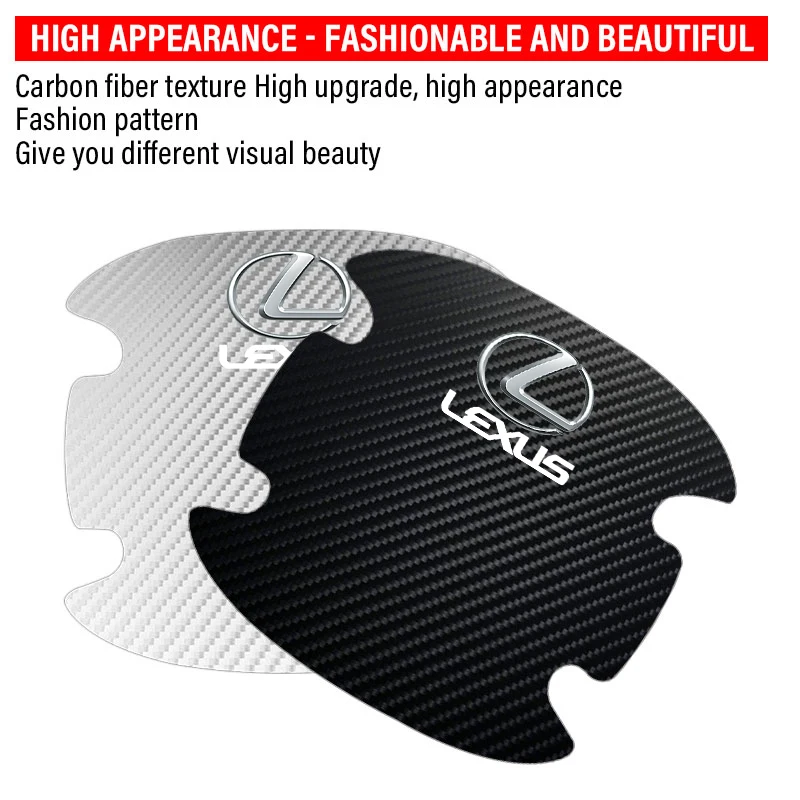 4 قطعة مقبض باب السيارة حماية ملصق شعار تصفيف السيارة لكزس CT200H ES350 GX460 470 IS250 LS460 NX300 RX300 350 450H
