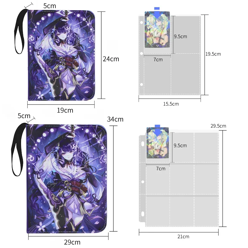 400/900 PCS Genshin Impact Lumine Morax Beelzebul Card Album Card Book Anime Map Letter Holder Binder Notebook Collection Folder