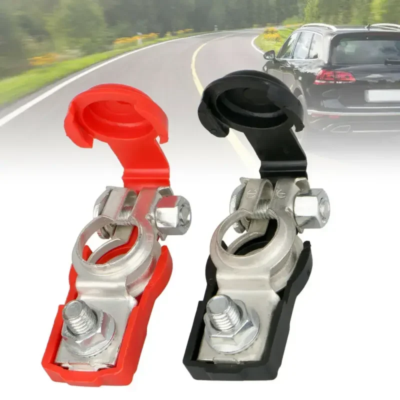 2Pcs Car Battery Terminal Cable Clamp Negative Positive Car Negative Positive Battery Cable Terminal Top Post Clamp For Toyota