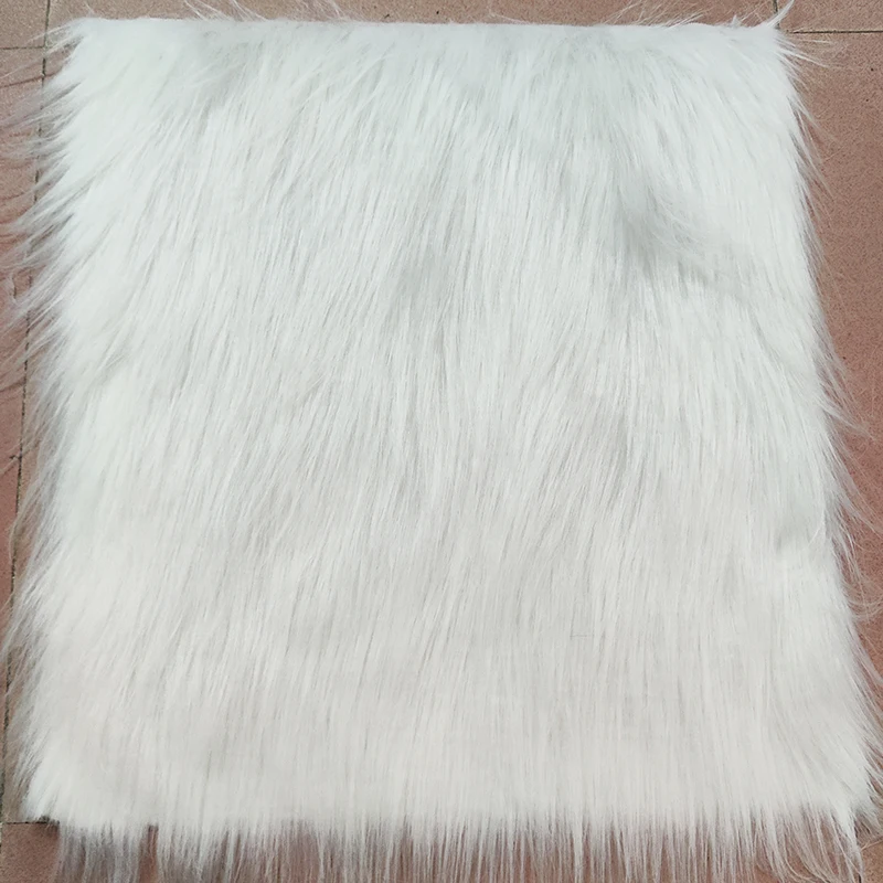 Handmade Pink White Faux Fur Fabric Shaggy Plush Fluffy Fuzzy Shannon Fur for Doll Beard Hair Diy Patchwork Sewing Material