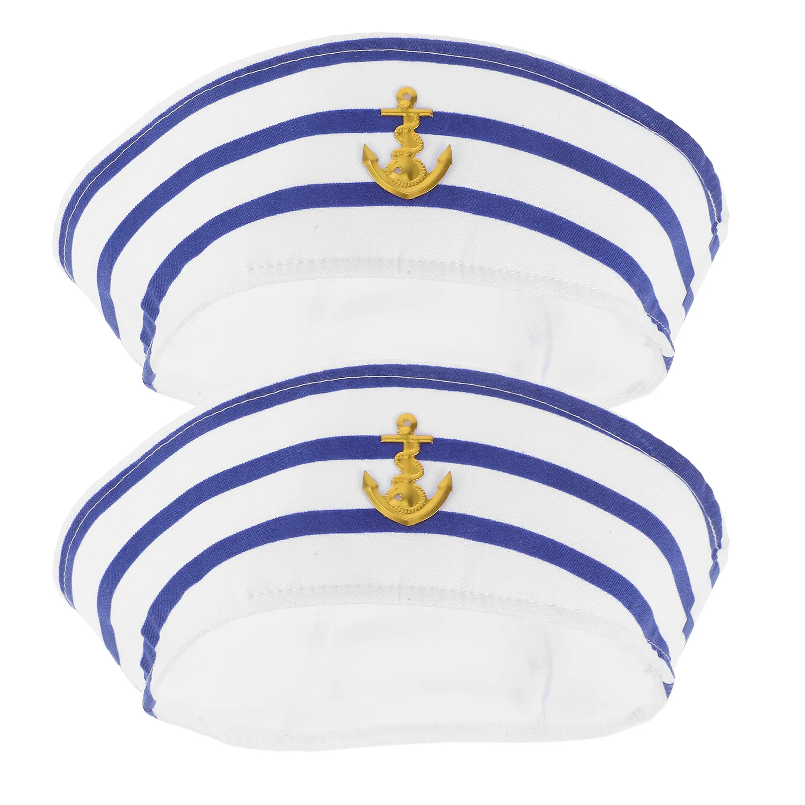 2Pcs Captain Hat Sailor Polyester Material Party Cosplay Accessories Boat Costume for Men Women Sailor Hat Clothing Accessories