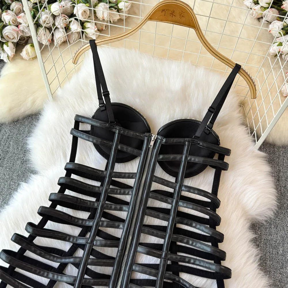 The Ultimate Female Bondage Outfit Review: Why This Black Faux Leather Mini  Dress Is My Go-To for Edge and Comfort