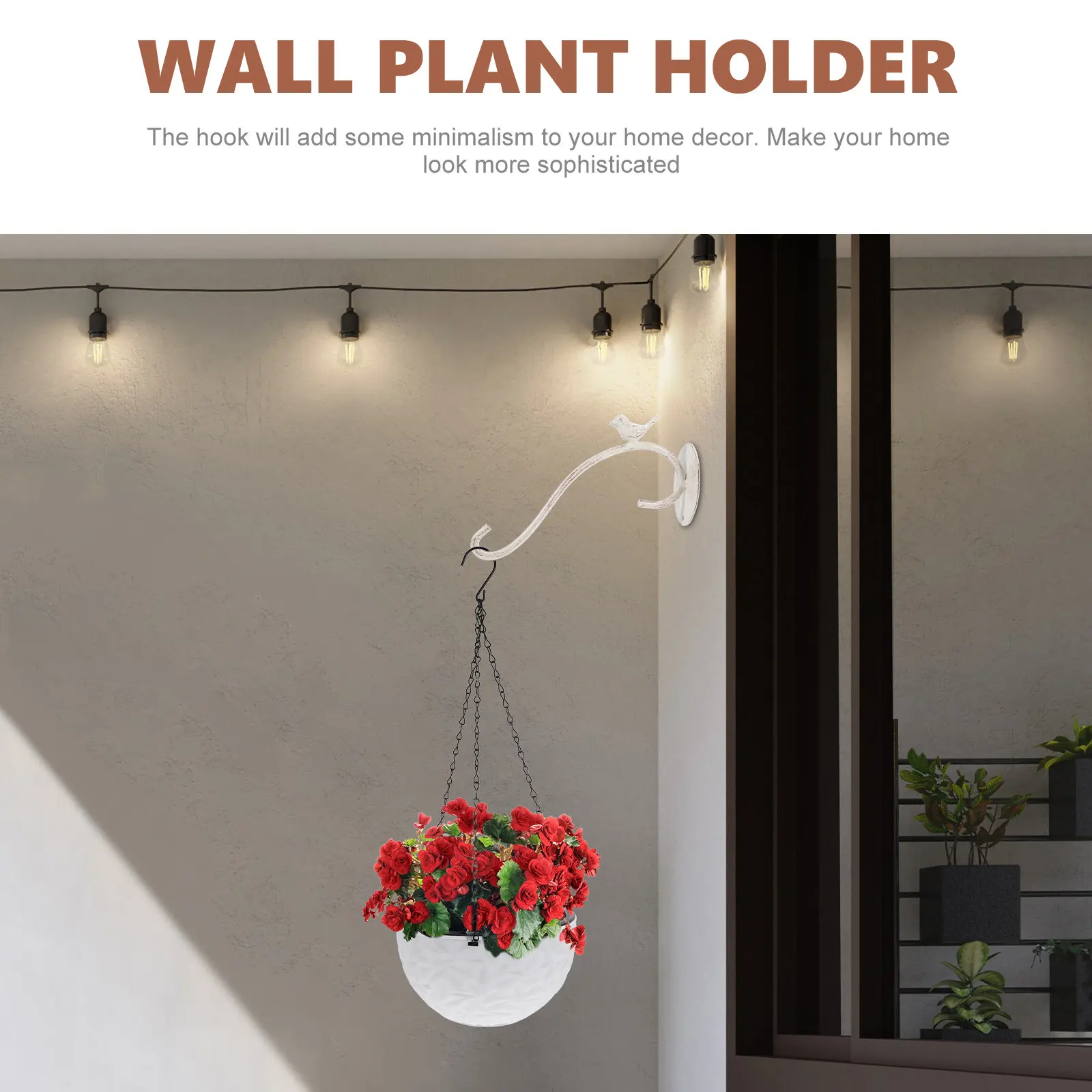 Iron Hanging Plant Hook Wall Mounted Simple Fixing Hook Outdoor Garden Balcony Hanging Basket Bracket Plant Holder Minimalist view 4