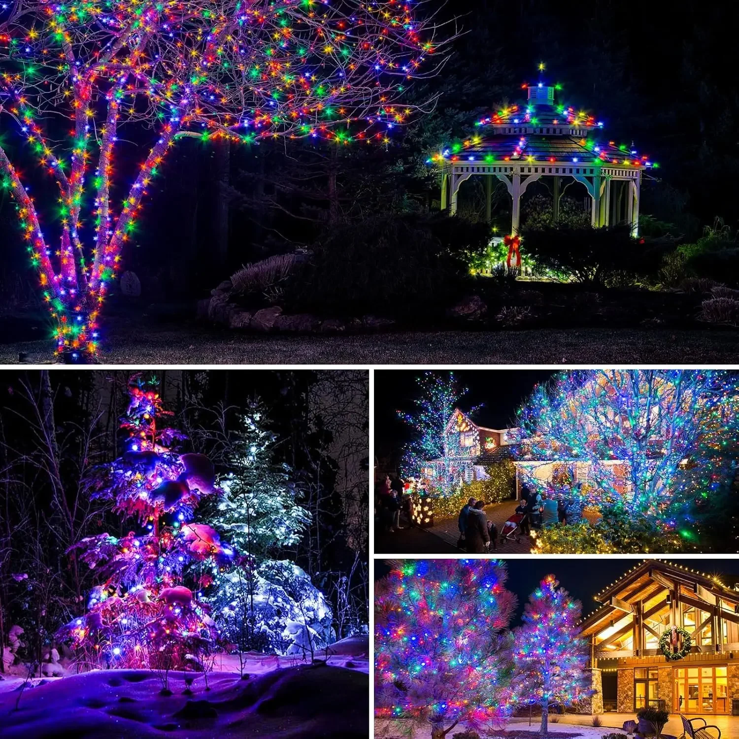 عيد الميلاد LED سلسلة ضوء الشمس 20 متر الأسلاك النحاسية IP65 أجواء الإضاءة داخلي ل عطلة ديكور في الهواء الطلق حبل الجنية سلسلة ضوء