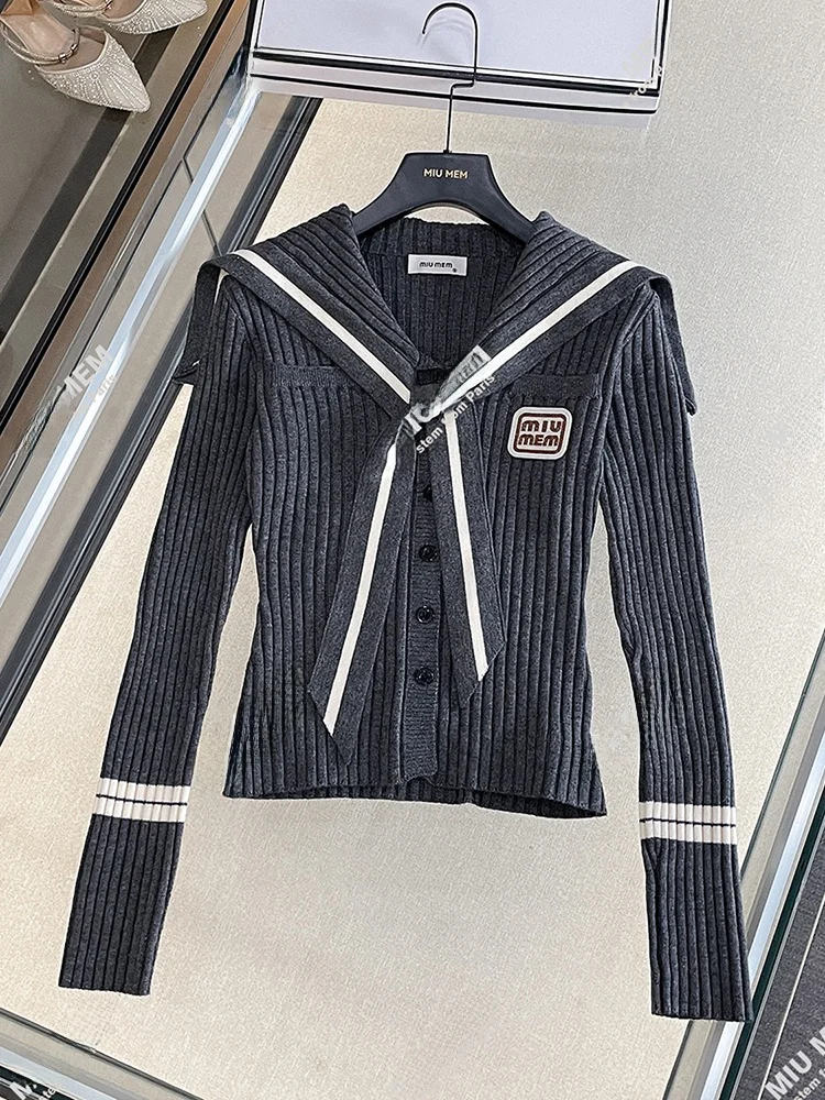 

Элитный женский вязаный кардиган с воротником-стойкой, в полоску, с длинными рукавами, для повседневной носки, стандартный крой, производство Китай, осенняя коллекция