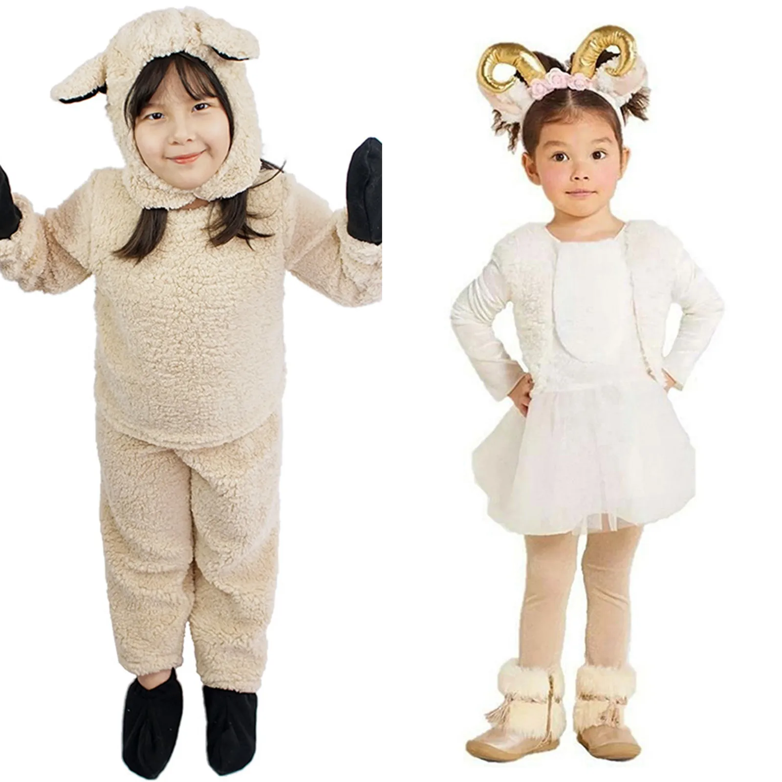 Kinder Tier kostüme Lamm Schaf Cosplay Jungen Mädchen Stram pler für Kinder Purim Karneval Party tragen ﻿