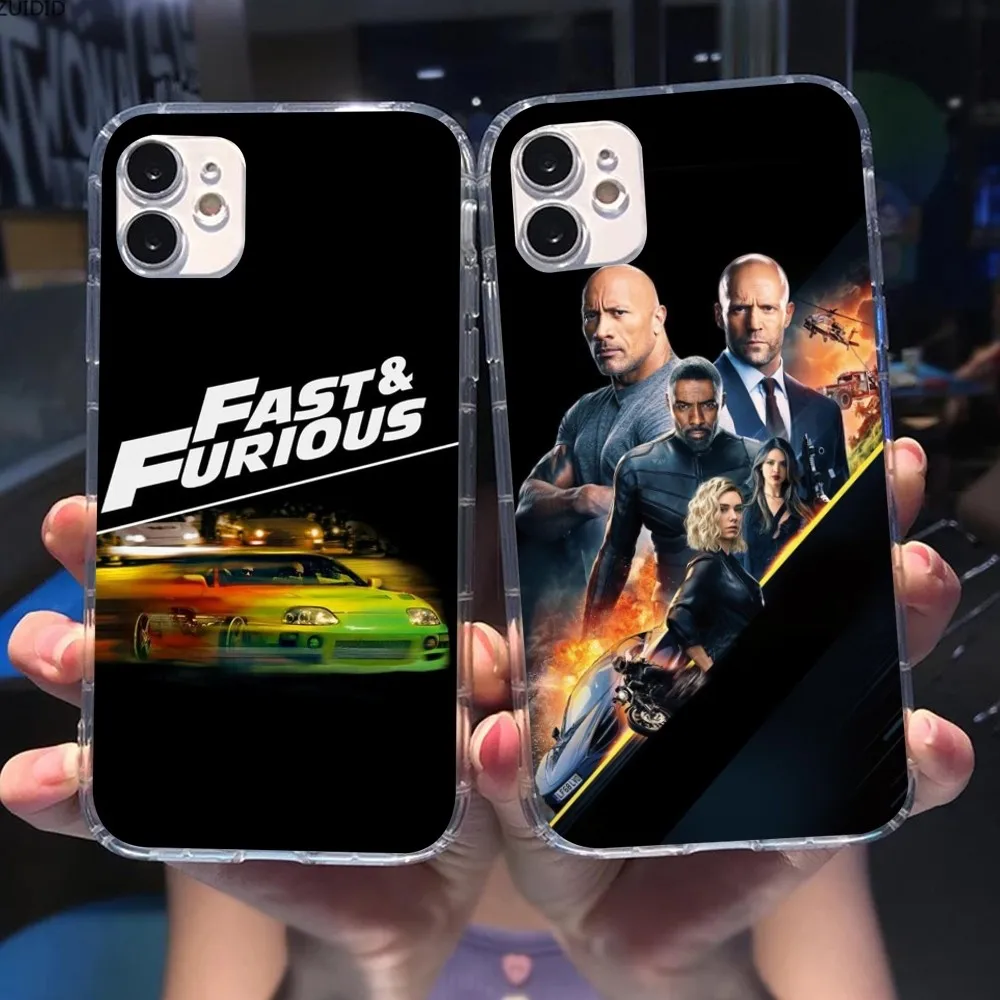 Fast Furious Mobile Cell Phone Case for iPhone 15 14 13 12 11 XS X 8 7 6 Plus Mini Pro Max SE 2022 Clear Phone Cover Funda